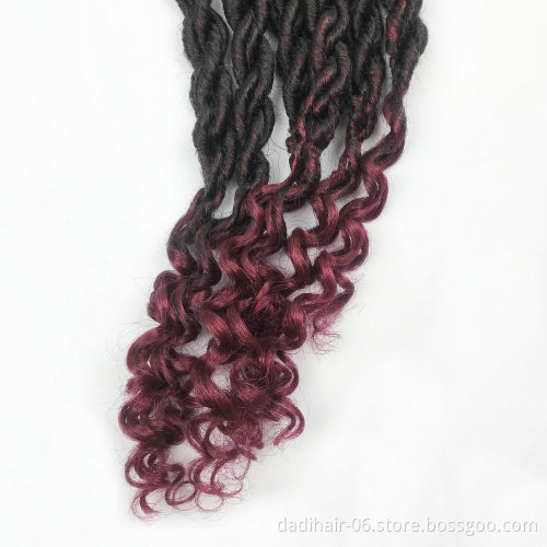 24strands/pack 75g twisted  dreadlocks crochet braids best synthetic hair Extensions curly GODDESS Faux locs braiding 18 inch